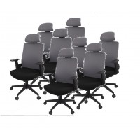 Комплект кресел АКЛАС Наос 8 шт Серый (Серый/Черный)